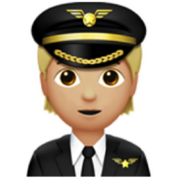 pilot: medium-light skin tone emoji