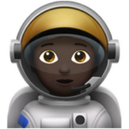 astronaut: dark skin tone emoji