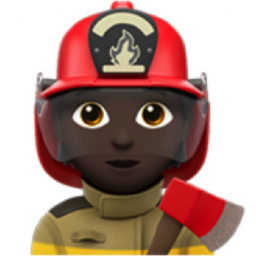 firefighter: dark skin tone emoji