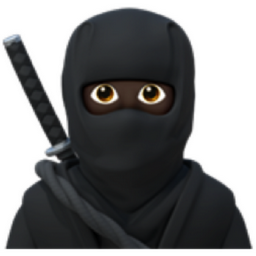 ninja: dark skin tone emoji