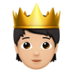 person with crown: light skin tone emoji