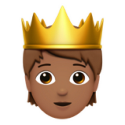 person with crown: medium skin tone emoji