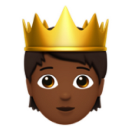 person with crown: medium-dark skin tone emoji