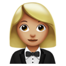 woman in tuxedo: medium-light skin tone emoji