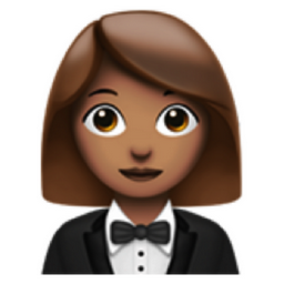 woman in tuxedo: medium skin tone emoji