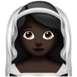 woman with veil: dark skin tone emoji