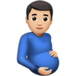 pregnant man: light skin tone emoji
