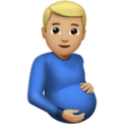 pregnant man: medium-light skin tone emoji