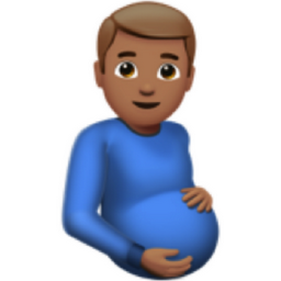 pregnant man: medium skin tone emoji