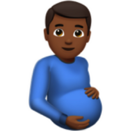 pregnant man: medium-dark skin tone emoji