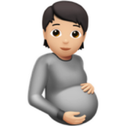 pregnant person: light skin tone emoji