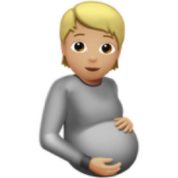 pregnant person: medium-light skin tone emoji