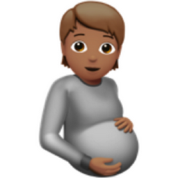pregnant person: medium skin tone emoji