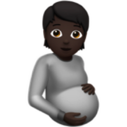 pregnant person: dark skin tone emoji