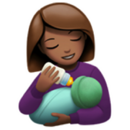 woman feeding baby: medium skin tone emoji