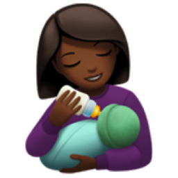 woman feeding baby: medium-dark skin tone emoji
