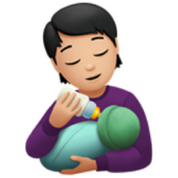 person feeding baby: light skin tone emoji