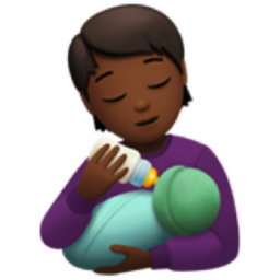 person feeding baby: medium-dark skin tone emoji