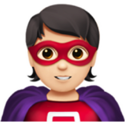 superhero: light skin tone emoji