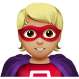 superhero: medium-light skin tone emoji