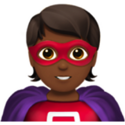 superhero: medium-dark skin tone emoji