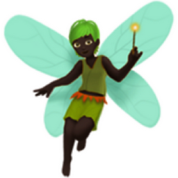 fairy: dark skin tone emoji