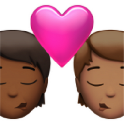kiss: person, person, medium-dark skin tone, medium skin tone emoji