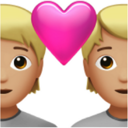 couple with heart: medium-light skin tone emoji