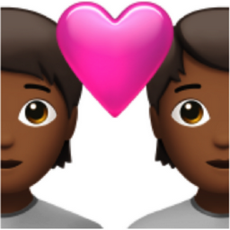 couple with heart: medium-dark skin tone emoji