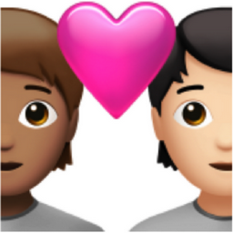 couple with heart: person, person, medium skin tone, light skin tone emoji
