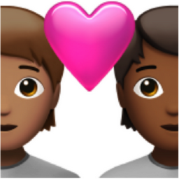 couple with heart: person, person, medium skin tone, medium-dark skin tone emoji