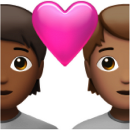 couple with heart: person, person, medium-dark skin tone, medium skin tone emoji