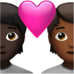 couple with heart: person, person, dark skin tone, medium-dark skin tone emoji