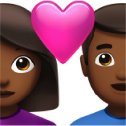 couple with heart: woman, man, medium-dark skin tone emoji