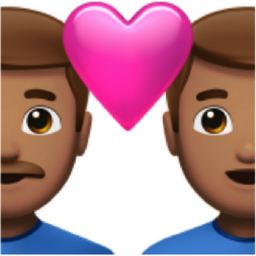 couple with heart: man, man, medium skin tone emoji