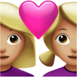 couple with heart: woman, woman, medium-light skin tone emoji
