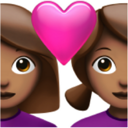 couple with heart: woman, woman, medium skin tone emoji