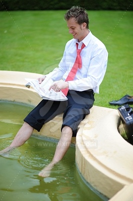 Young Businessman at the Fountain picture