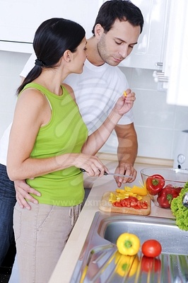 Young Couple in Kitchen picture