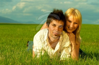 Young Couple Lying on Grass, Leisure, Free time picture