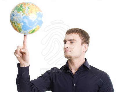 Young Man with Globeobraz