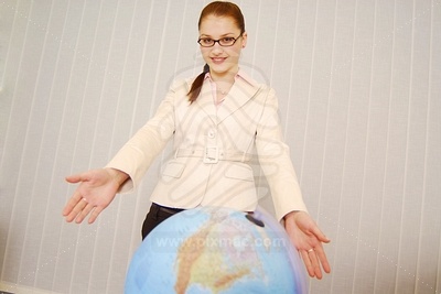 Young Woman and Globe picture