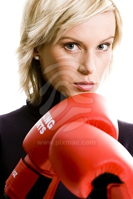 Young Woman Boxing,  indoors picture