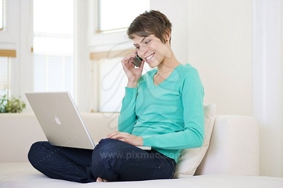 Young Woman on PC picture