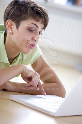 Young Woman Working on PC picture