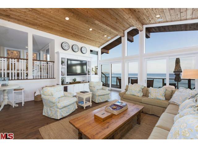 traditional style malibu beach house at broad beach