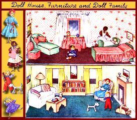 Arts and Crafts eBooks ~Make a  1940's DOLLHOUSE & FAMILY ~Vintage Pattern