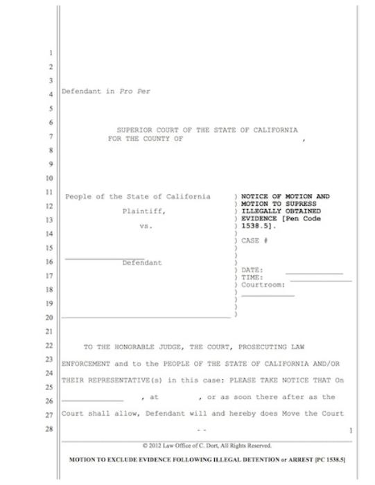 Additional product image for Motion to Dismiss Case (CA PC 1385) in Legal Documents and Forms Additional product image for Motion to Dismiss Case (CA PC 1385) in Legal Documents and Forms