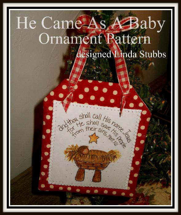 Additional product image for He Came As A Baby Ornament E-Pattern in Sewing Crafting
