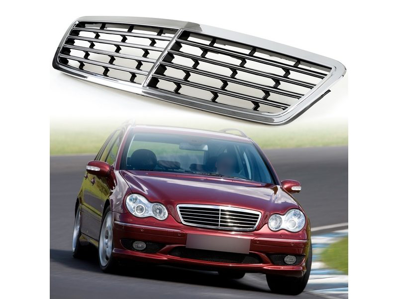 Chrome Grille Assembly For Mercedes C-Class (C240, C320, C230, C32 AMG) 2001-2007 – X4-COAP